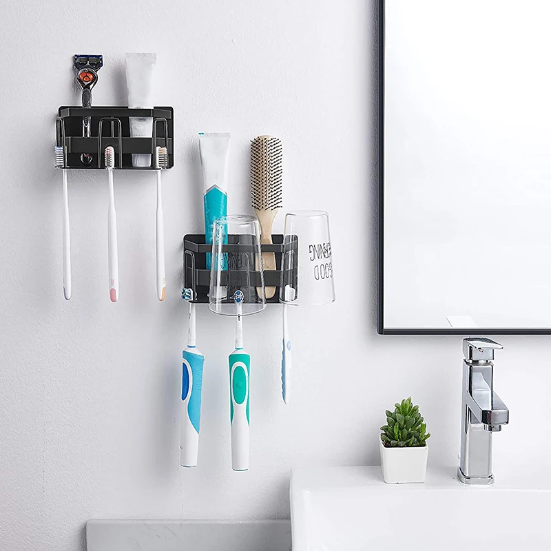 

Rural Toothbrush Holder, Toothpaste Stainless Steel Electric Toothbrush Holder Wall Mounted Razor Organizer