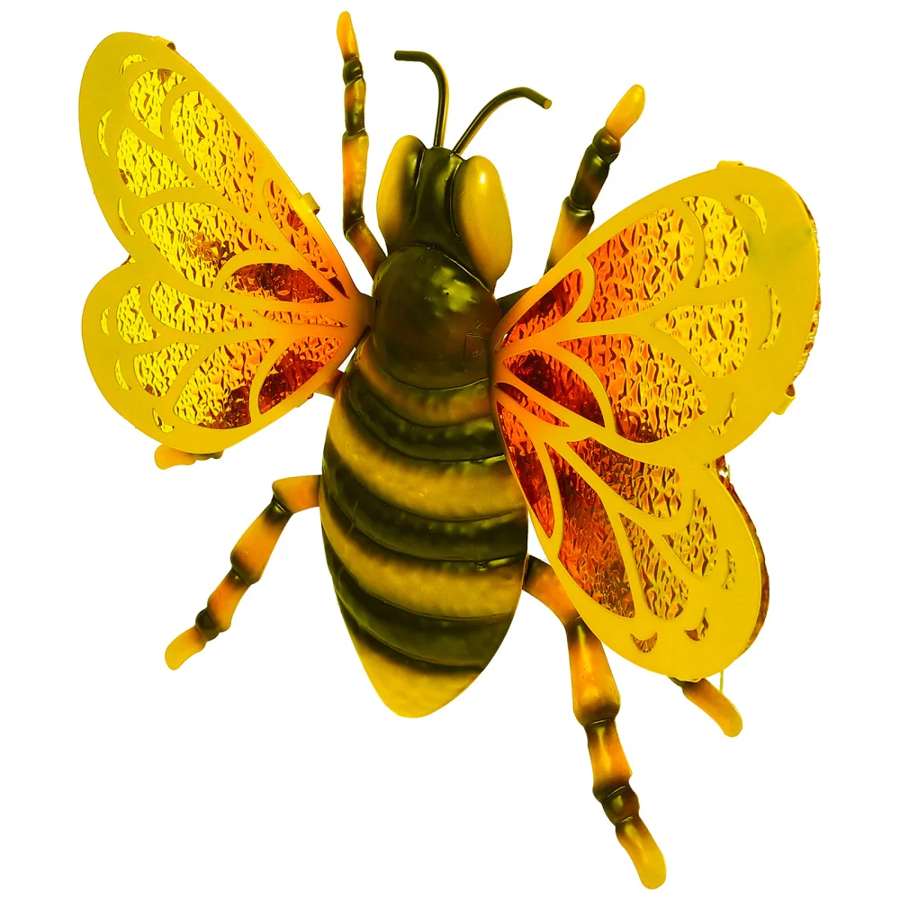 

1pc Bee Ornament Iron Art Wall Decoration Wall Art Decor for Home (Yellow)