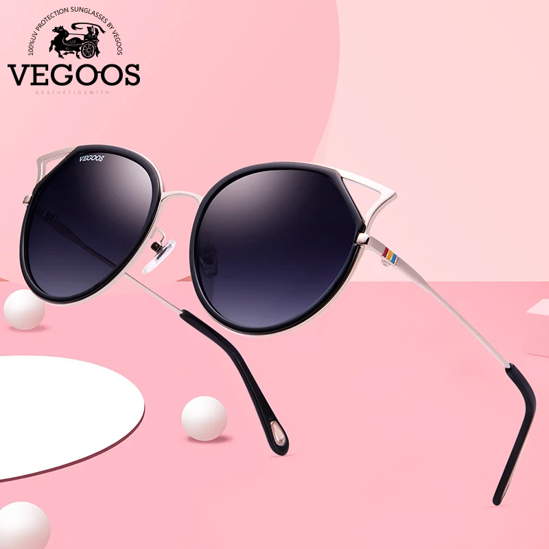 Женские солнцезащитные очки кошачий глаз VEGOOS дизайнерские брендовые