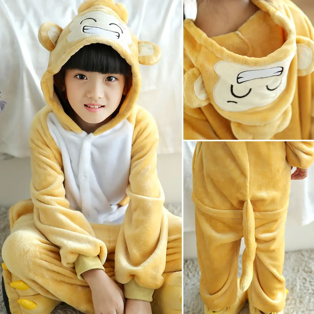 Серый Детские фланелевые пижамы с рисунком животных, цельные пижамы с длинными рукавами, с героями мультфильмов, для родителей и детей, на осень и зиму, для дома - Цвет: Серый