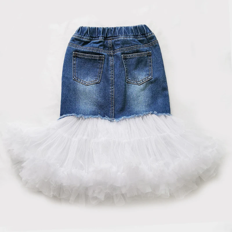 Детская юбка для девочек пачка детская одежда из тюля с обеих сторон джинсы