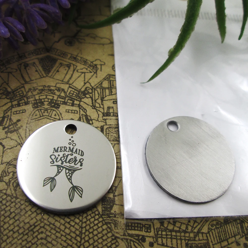 10 шт.-подвески Русалка сестра из нержавеющей стали 5 стилей на выбор подвески