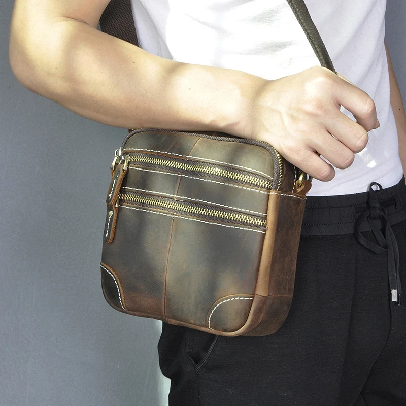 Дизайнерская модная качественная кожаная мужская Повседневная маленькая