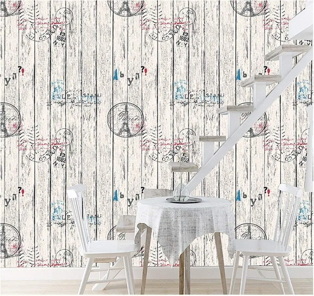 

Wood Grain Peeling Wallpaper Roll retro Vinyl Wall Sticker Living Room Bedroom Decorative Film Kitchen Shelf Liner Paper Stick
