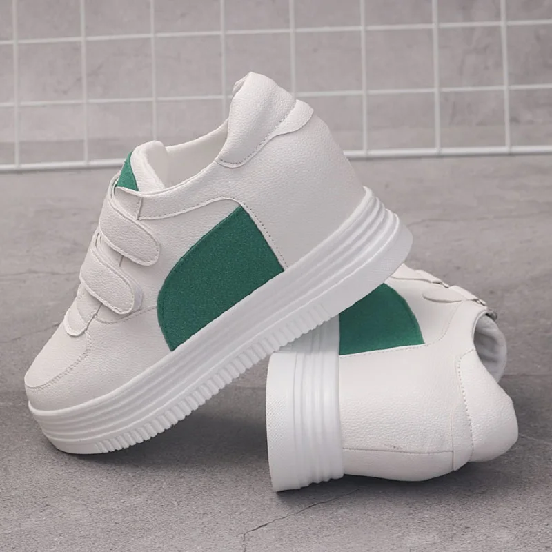 Женские кроссовки на платформе и толстой подошве повседневные туфли танкетке 8