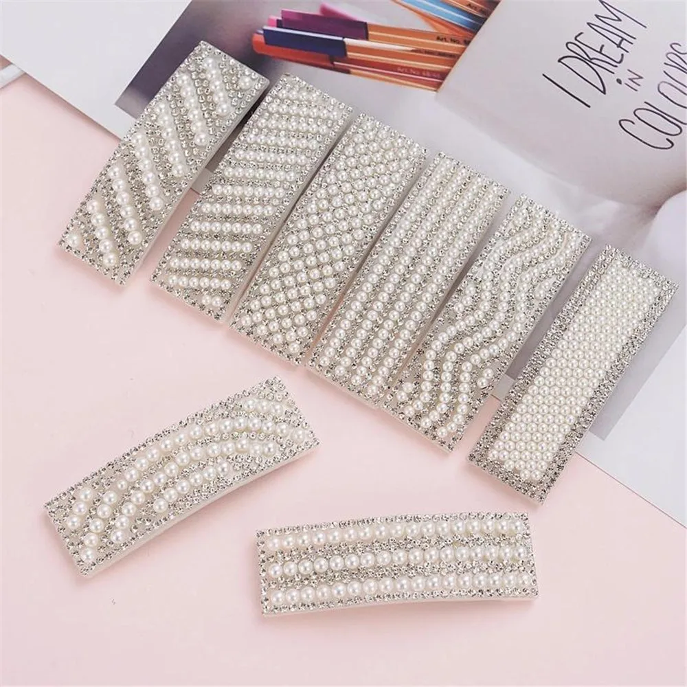 Модный корейский Блестящий Жемчуг Стразы заколки для волос в форме капли