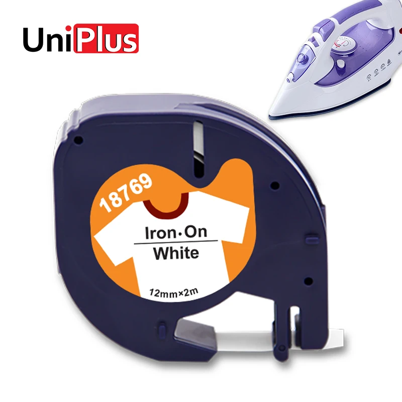 UniPlus 18771 черная на белой ткани этикетки ленты утюжок одежду 12 мм подходит принтер