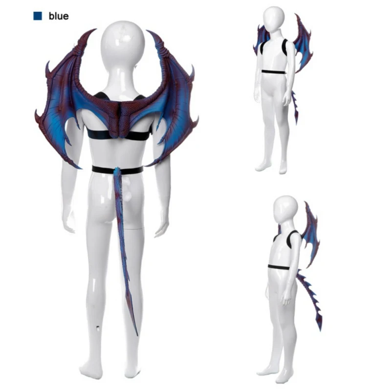

Halloween Three-Piece Dragon Cosplay Props Wing And Tail Children's Halloween Costume Party Decoration Set