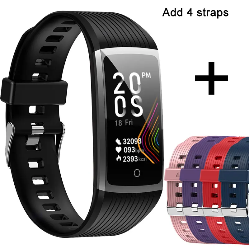 Add 4 straps Умный Браслет R12 Трекер Активности Шагомер сердечный ритм кровяное давление вызов напоминание ip67 Водонепроницаемый здоровье Спортивные часы-браслет - Цвет: Add 4 straps