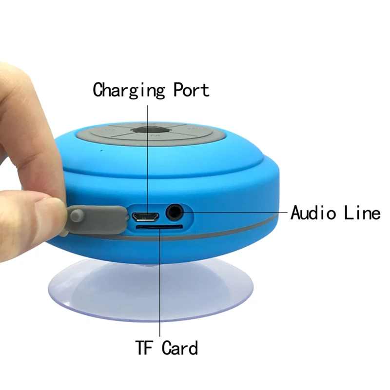 

Bluetooth Speaker Portable Subwoofer Shower Waterproof Speakers Support TF Card with Calls Handsfree and Suction Cup