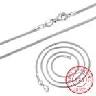40 см-60 см крошечное Настоящее серебро 925 пробы 1 мм2 мм тонкая круглая цепочка-змейка колье ожерелье женское ювелирное изделие Italy Collier Collares подарок
