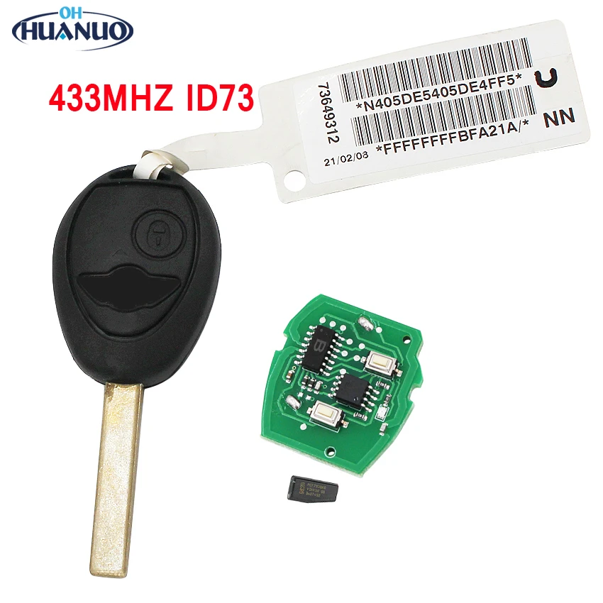 2-кнопочный дистанционный ключ 433 МГц ID73 чип для BMW Mini Rover 75 2002-2005 с кодом - купить по