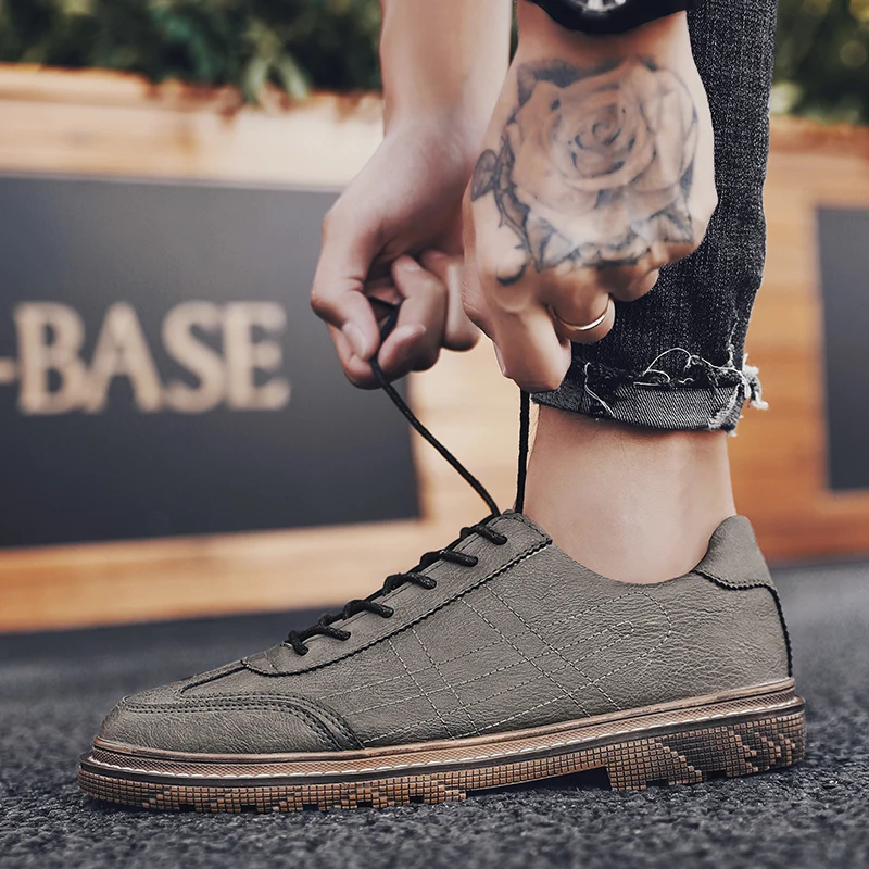 Кроссовки мужские из натуральной кожи водонепроницаемые дышащие в британском