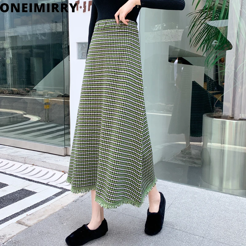 

Женская винтажная юбка с кисточками, трапециевидная юбка с высокой талией, модель сезона осень-зима 2021 года