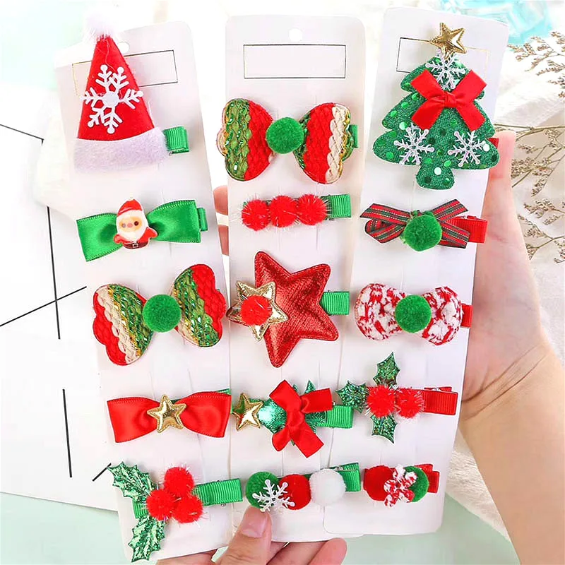 Модные аксессуары для волос 2 / 4 5 шт./компл. милый Рождественский набор заколка