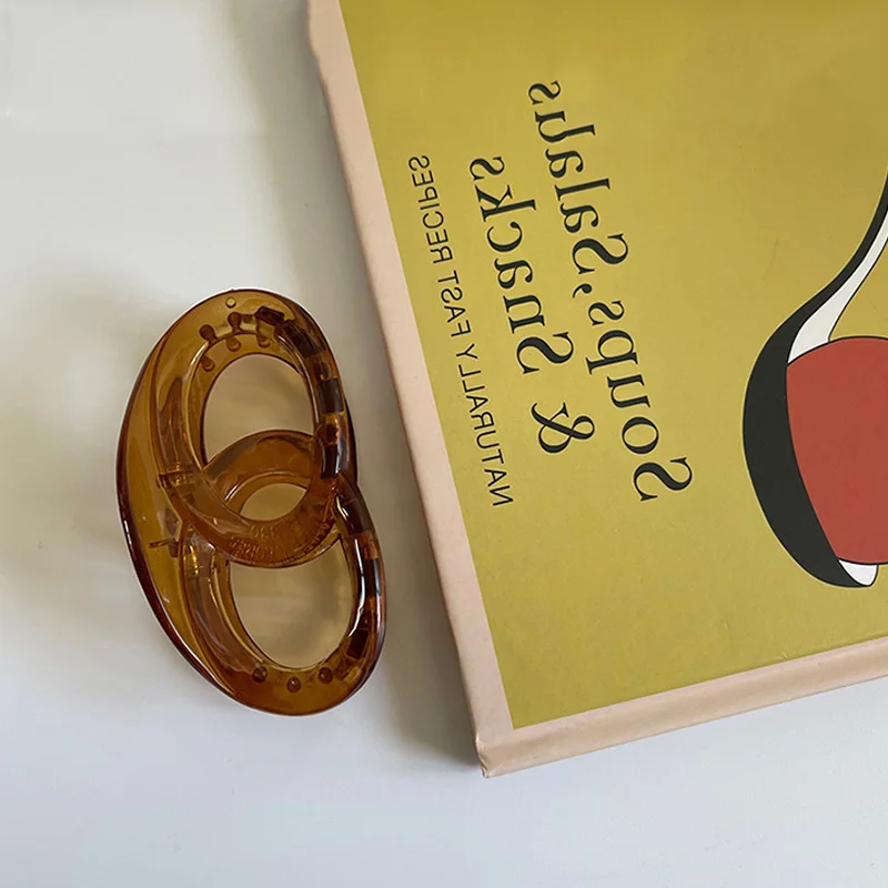 Корейский коричневый зажим для волос простой элегантный геометрический краб во