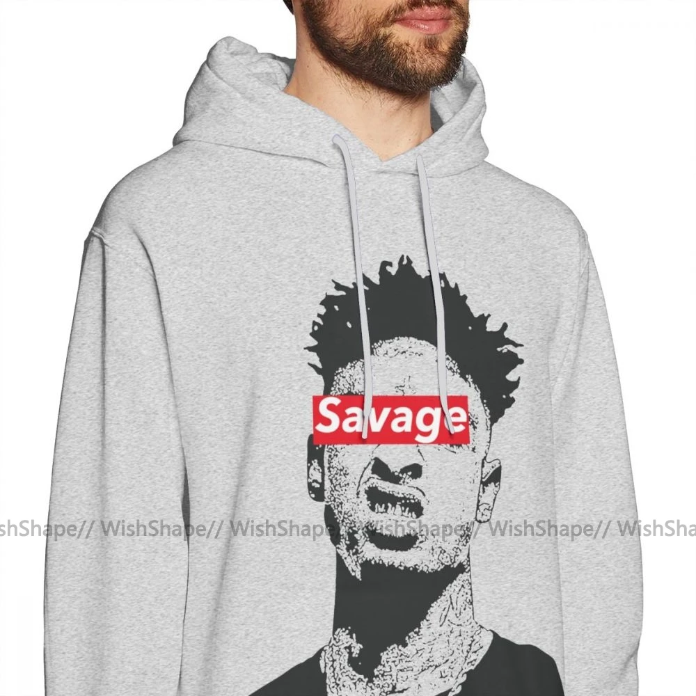 21 Savage худи 21 Savage толстовки с длинным рукавом хлопковый пуловер с капюшоном Фиолетовый XL популярные теплые свободные мужские толстовки