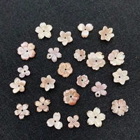 2pcs natural sea shell pink beads jewelry making carving craft flower shape diy necklace bracelets charms supplies accessories