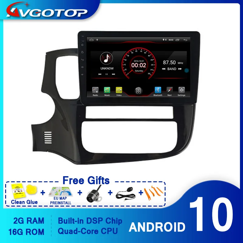 AVGOTOP Android 10 Bluetooth GPS автомобильное радио DVD плеер для MITSUBISHI OUTLANDER 2015