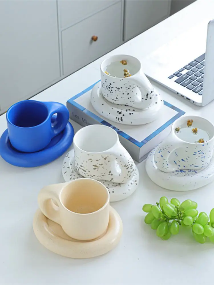 Керамическая кружка в скандинавском стиле с чернилами и ручкой 300 мл | Дом сад