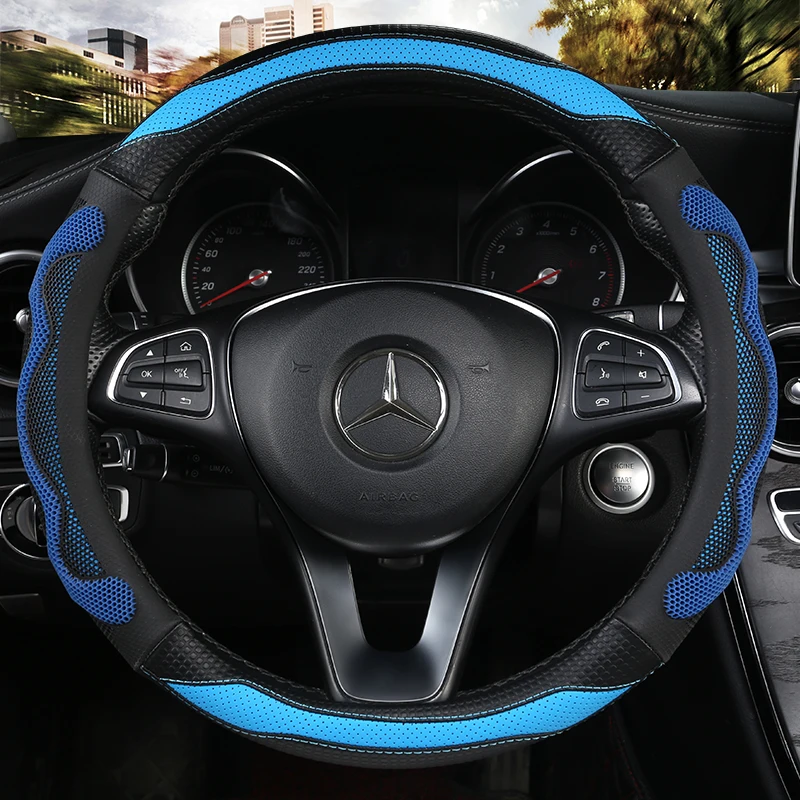 

D Shape Steering Wheel Cover PU Leather for Nissan Rogue /Rogue Sport 2016 2017 2018 2019 2020 X-Trail 2017-2020 Car Styling