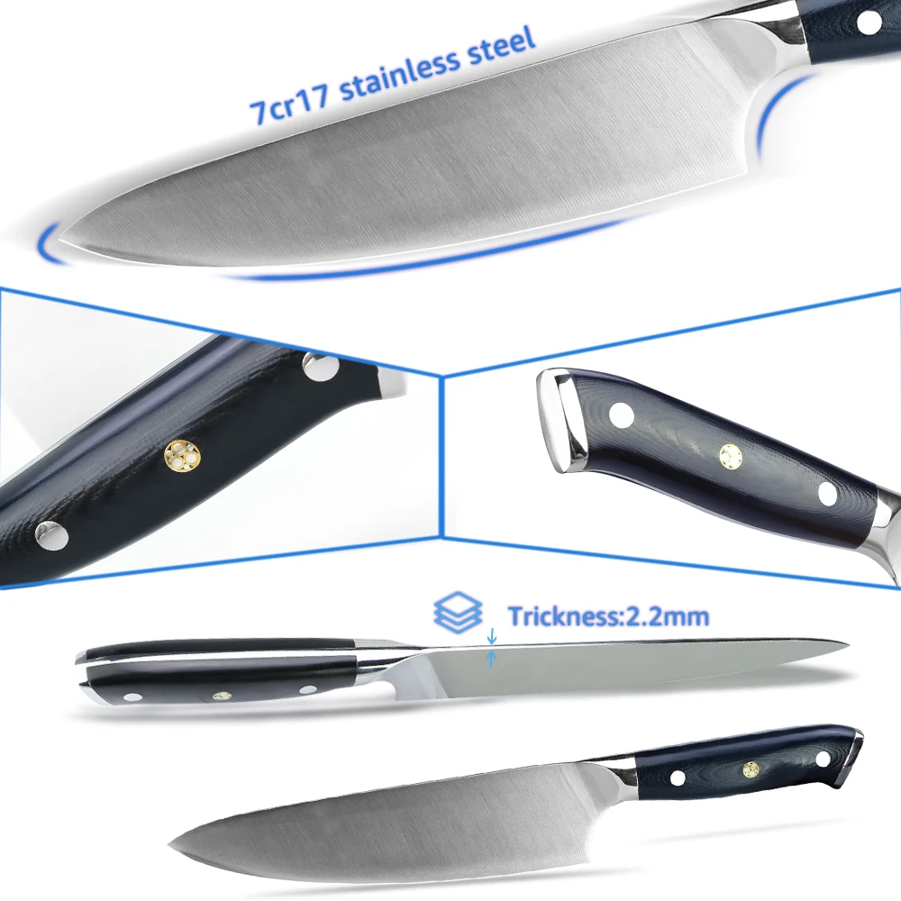 Кухонный нож 8 дюймов шеф повар Knif 7Cr17 440C высокоуглеродистая Нержавеющая сталь