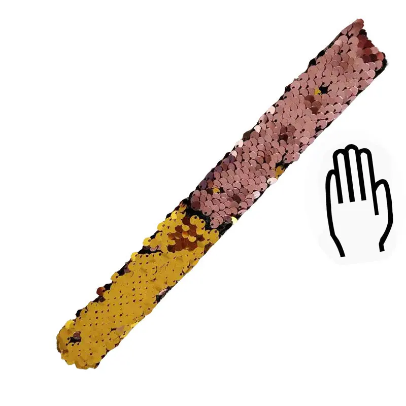 Yellow to Pink Блестящий браслет с блестками модный детский браслет повязка на голову для детей праздничные рождественские подарки вечерние браслеты - Окраска металла: Yellow to Pink