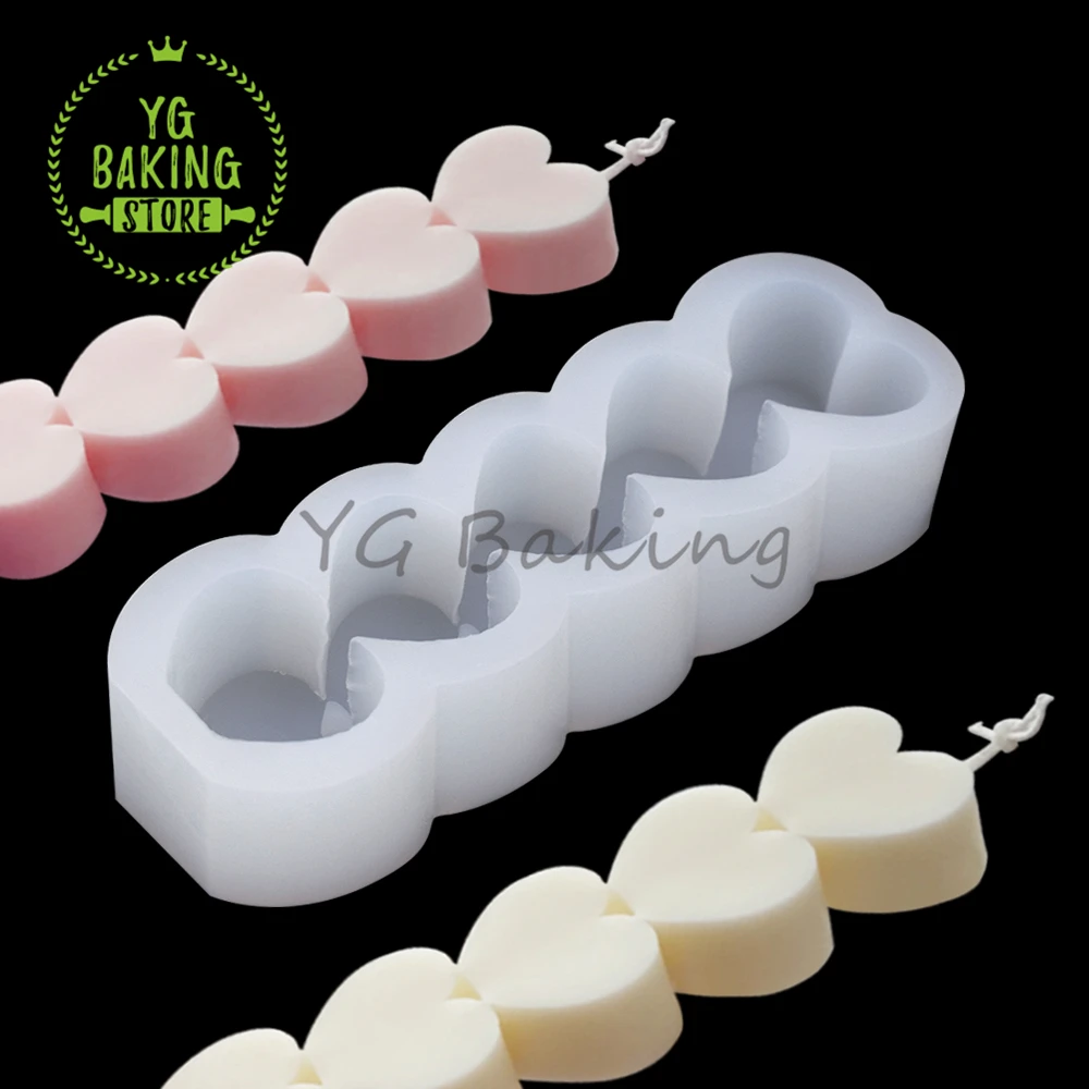 Dorica Новое поступление 5 любовь сердце дизайн форма для свечи силиконовая сделай