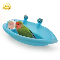 bird bath box with mirror portable parrot hanging bathroom bathing tub for small birds parrots cleaning supplies cozy