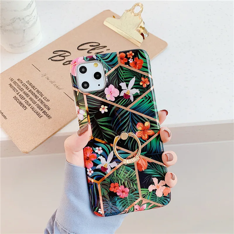 AC8351 Чехлы для телефонов Lovebay с геометрическим мрамором и текстурой для iPhone 11 Pro XR XS Max 7 8 Plus X Мягкая IMD чистая Гальваническая задняя крышка в подарок - Цвет: AC8351
