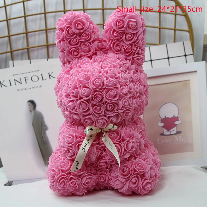Small pink Искусственные цветы Роза медведь девушка Юбилей Рождество День Святого Валентина подарок на день рождения для украшения свадебной вечеринки - Цвет: Small pink