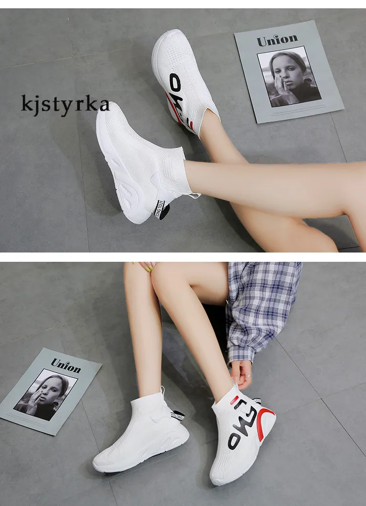 Kjstyrka/ г. стиль, zapatos mujer, брендовые высокие топы из сетчатого материала, женские нескользящие разноцветные корзины