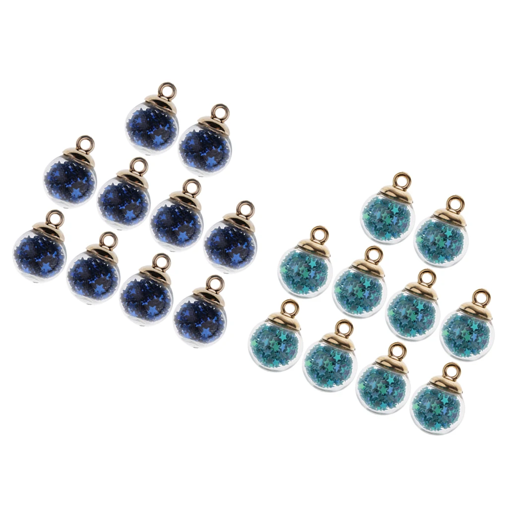 20 шт лучшие подвески в виде стеклянного шара со звездой для ожерелья браслеты