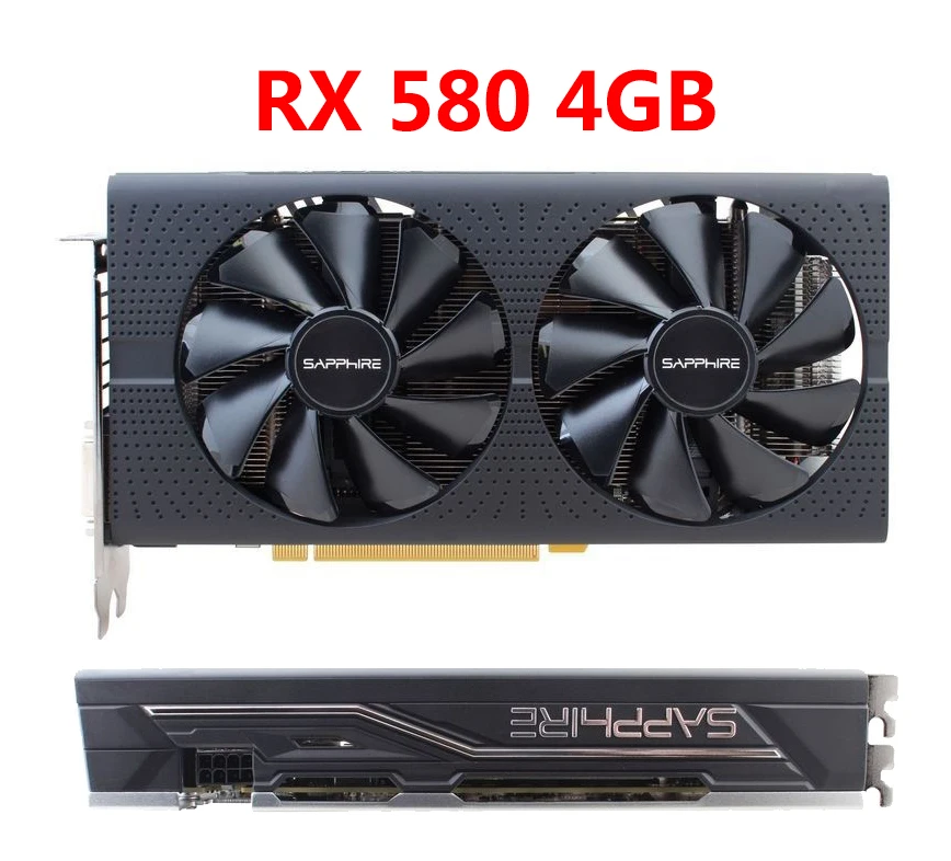 Видеокарта SAPPHIRE RX 580 4 Гб 256Bit GDDR5 видеокарта для AMD 500 серии карты RX580 DisplayPort DVI
