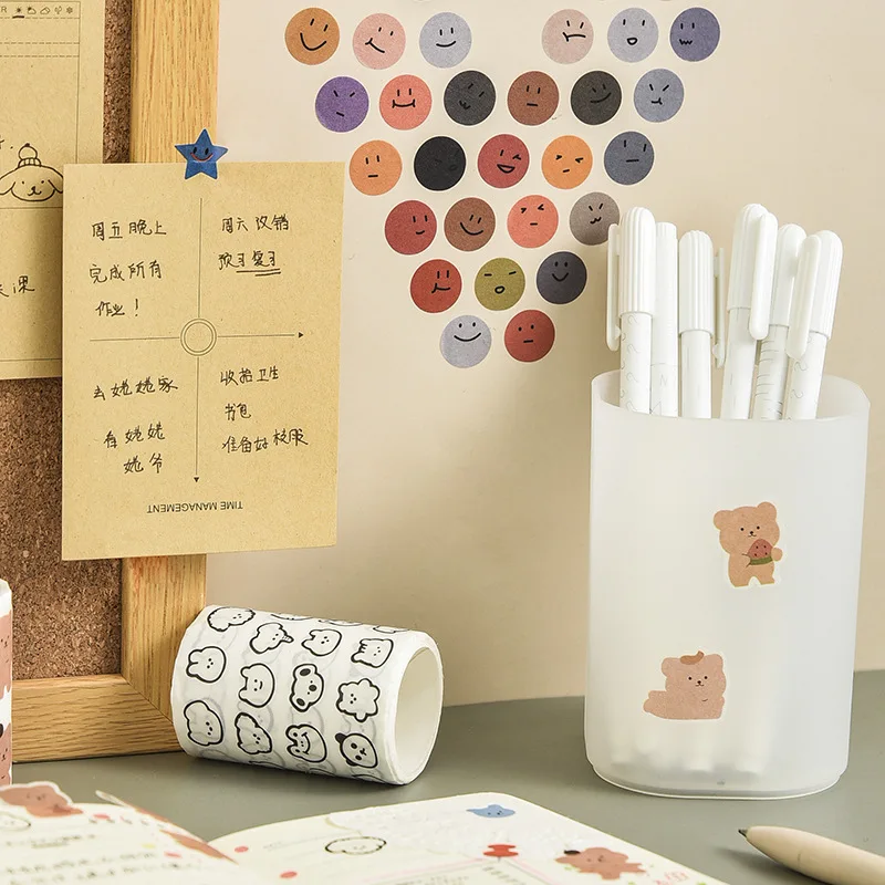 

Cartoon Bear Cats Decorative Adhesive Tapes Colorful Dot Masking Washi Tape Diy Scrapbooking Sticker Label Stationery Supplies