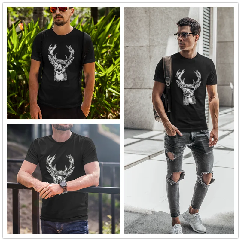 Футболка Jagermeister футболка JAGERMEISTER Мужская с принтом хлопковая короткими рукавами