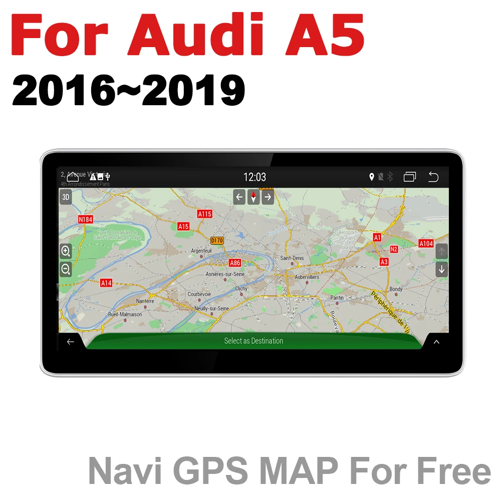 

Android 7.0 up Car Multimedia player For Audi A5 8T 8F 2016~2019 MMI WiFi GPS Navi Map Stereo Bluetooth 1080p IPS Screen