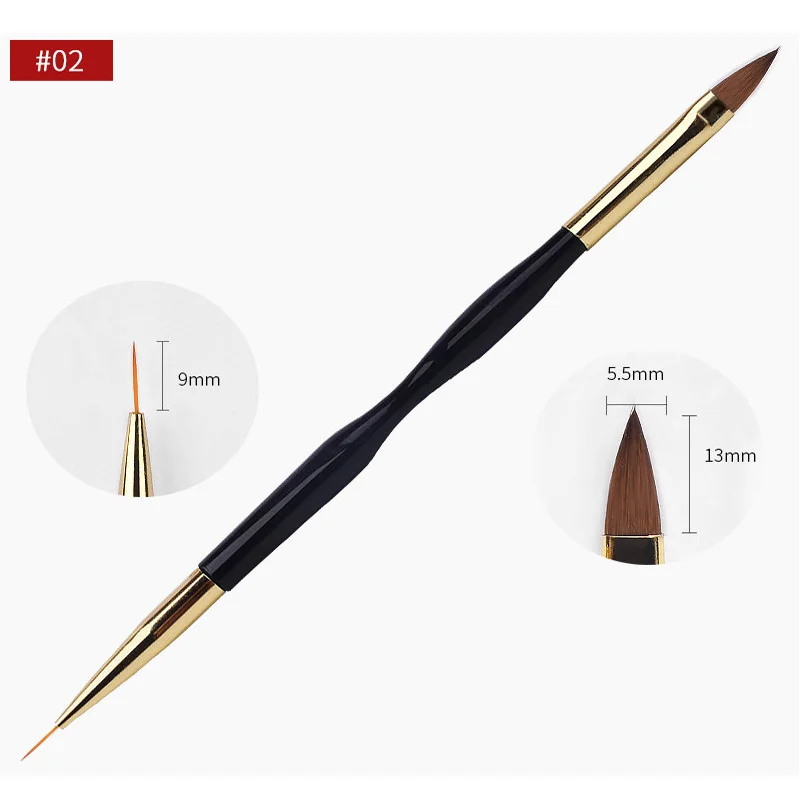 1 шт. с двойным концом нейл-арта Акрил Гель для ногтей строитель Кисть французский