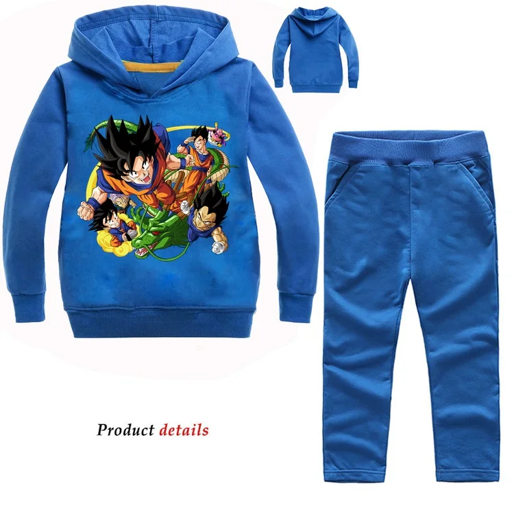 2-16Y Kids Boy Clothes 2019 fall Dragon Ball Z Son Goku Clothing Set Girls Tracksuit Toddler Outfits SportWear Hoodie Pants | Детская
