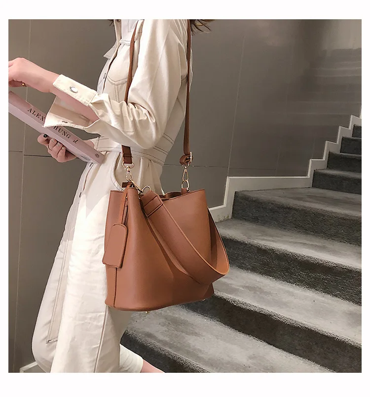 

high quality ladies bucket bag large capacity shopping bag