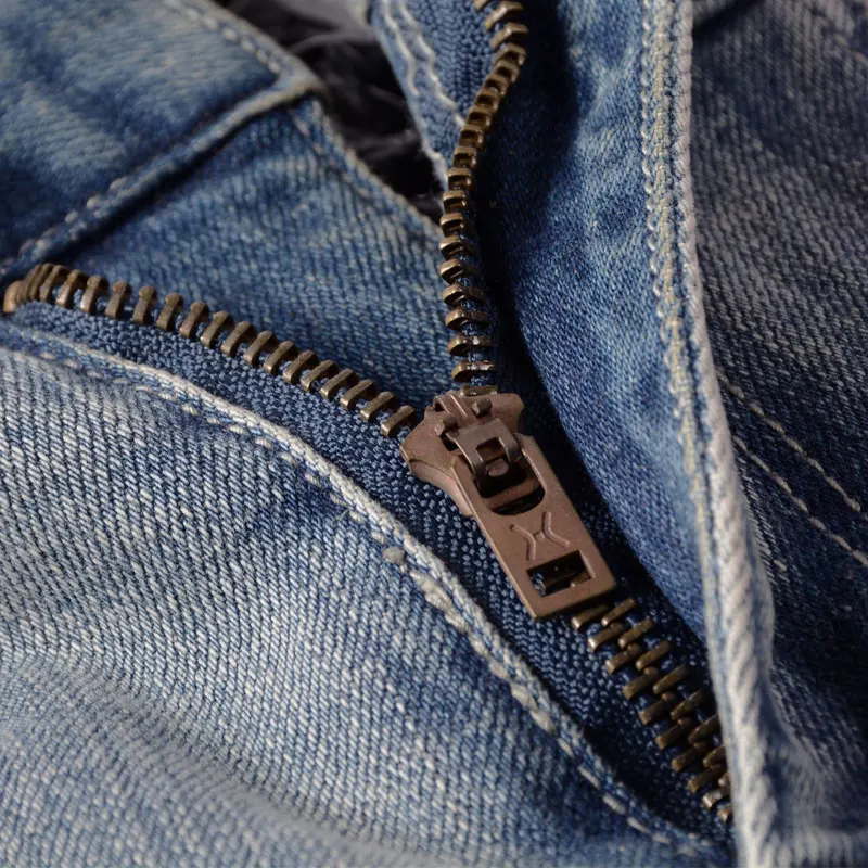 Korean Style Fashion Men Jeans Retro Light Blue Elastic Slim Fit Ripped Jeans Men Patchwork Designer Vintage Casual Denim Pants