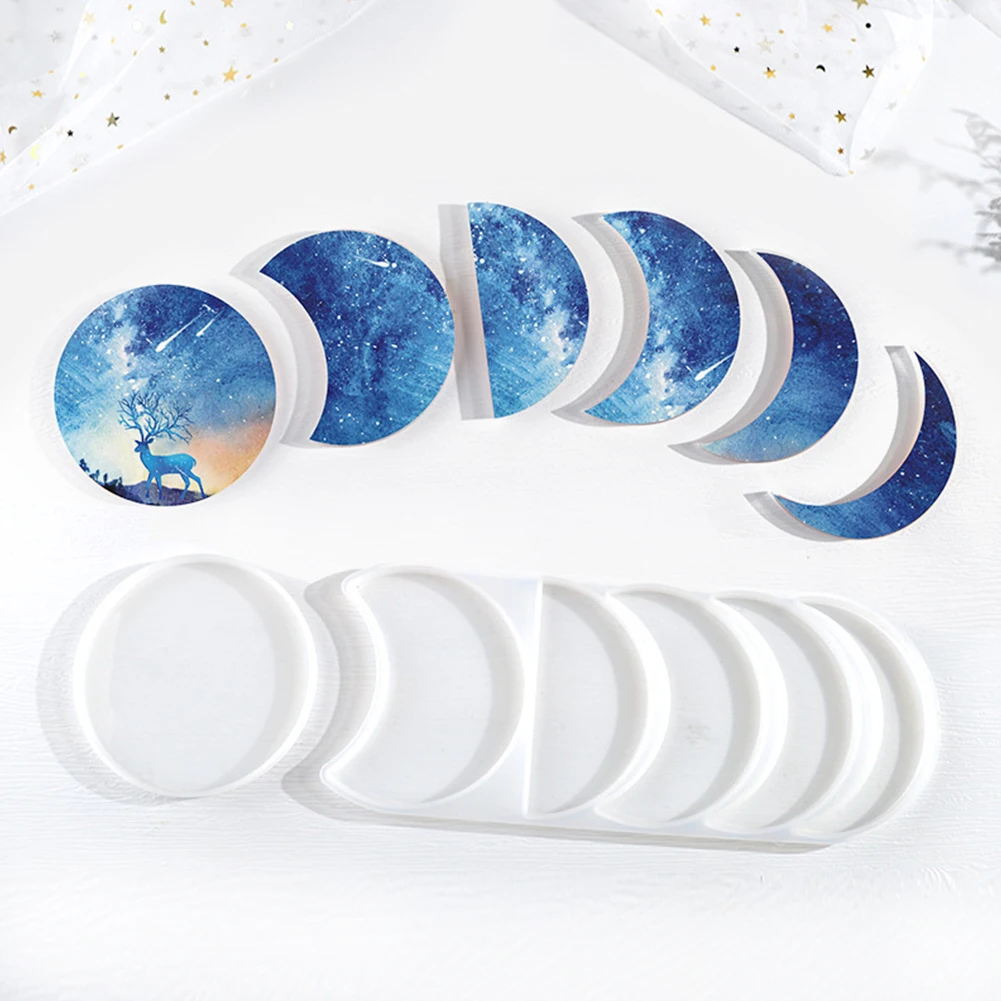 

Casting Gift Home Decor Reusable Ornament Pendant Lunar DIY Crafts Eclipse Jewelry Making Epoxy Resin Mold Moon Phase Handmade