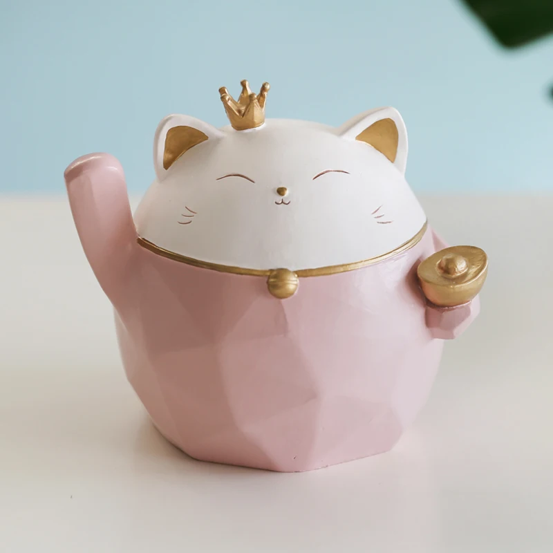

China household small cat ornaments opening gift home porch living room ins furnishing lovely desktop decoration accessories