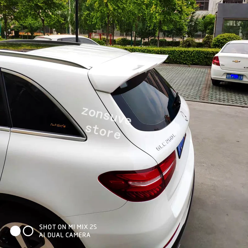 

Use For Benz GLC-CLASS 2020--2016 Year Roof Spoiler Sport ABS Plastic Carbon Fiber Look Rear Trunk Wing Car Body Kit Accessories