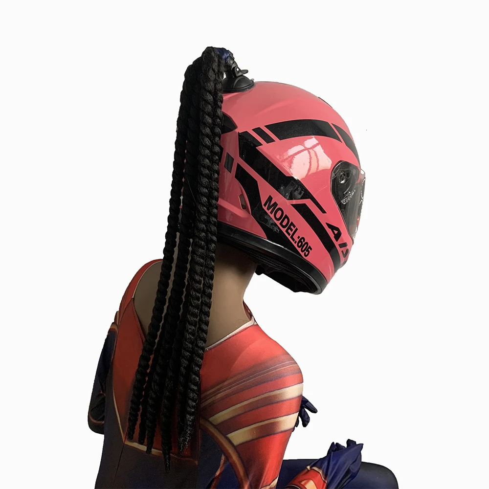 

Helmet Twist braid Woman Braids Wig For Motorbike Helmets