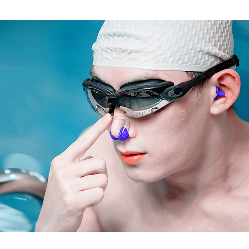 

10PCS Comfortable Silicone Swimming Nose Clip Reusable Surfing Diving Swim Nose Clips for Adults Children(Random Color)