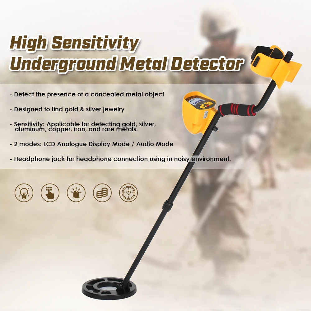 MD-9020 Underground Metal Detector Professional Hnadheld Length Adjustable High Sensitivity LCD Display Treasure Gold | Инструменты