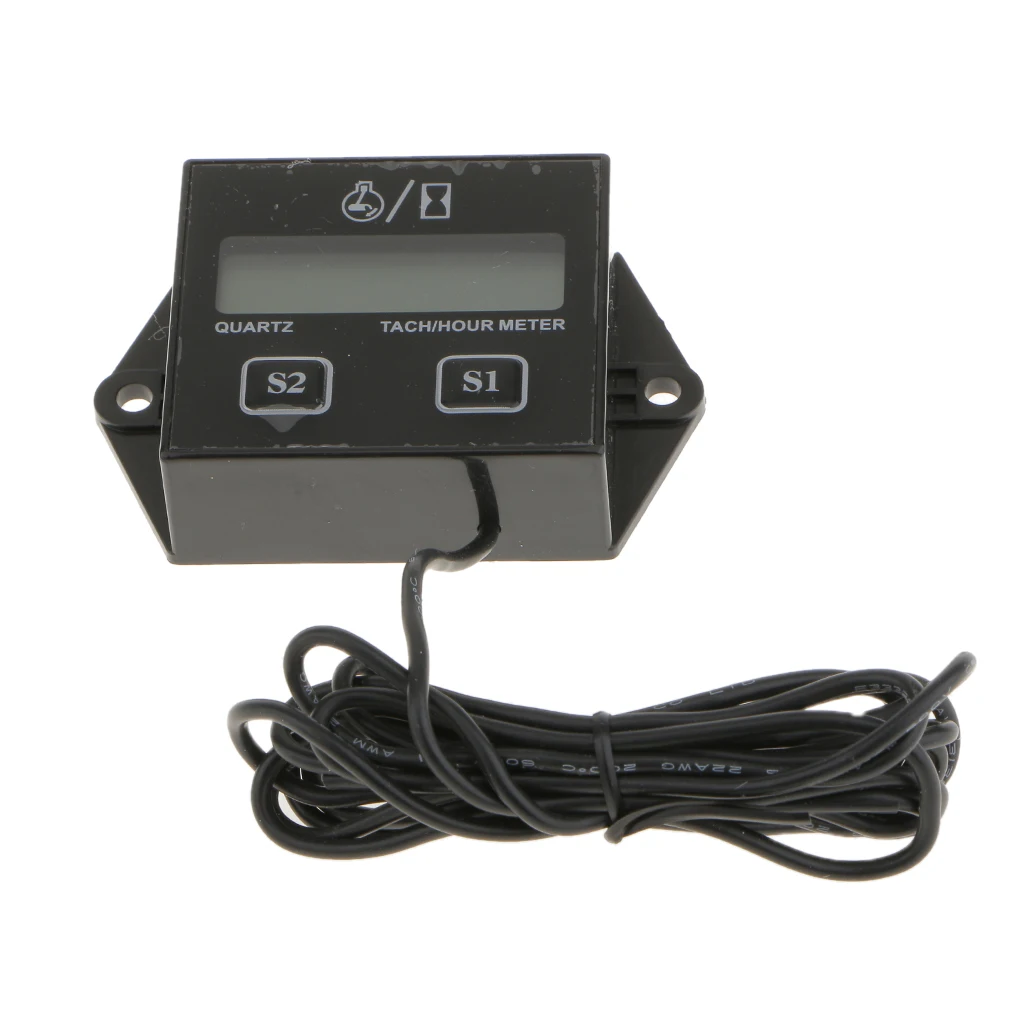 

Водонепроницаемый ЖК цифровой счетчик часов Тахометр маленький двигатель искровой мотоцикл