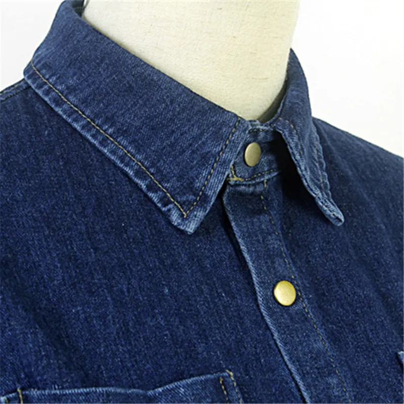 Женский джинсовый комбинезон с поясом повседневный Осенний длинным рукавом и