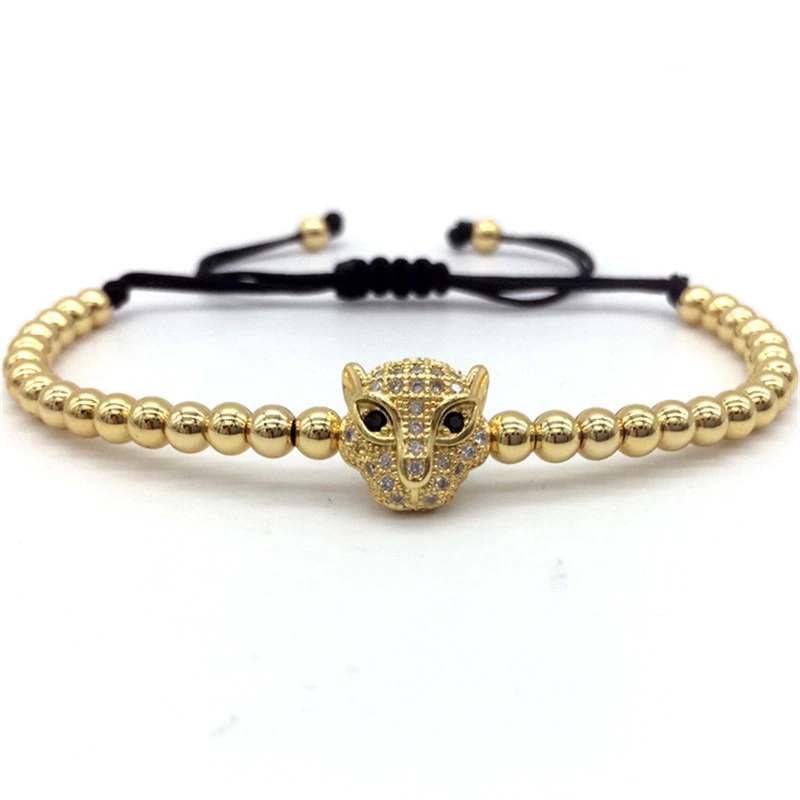 Модный браслет с шармами в виде головы леопарда 2020 мужской роскошный